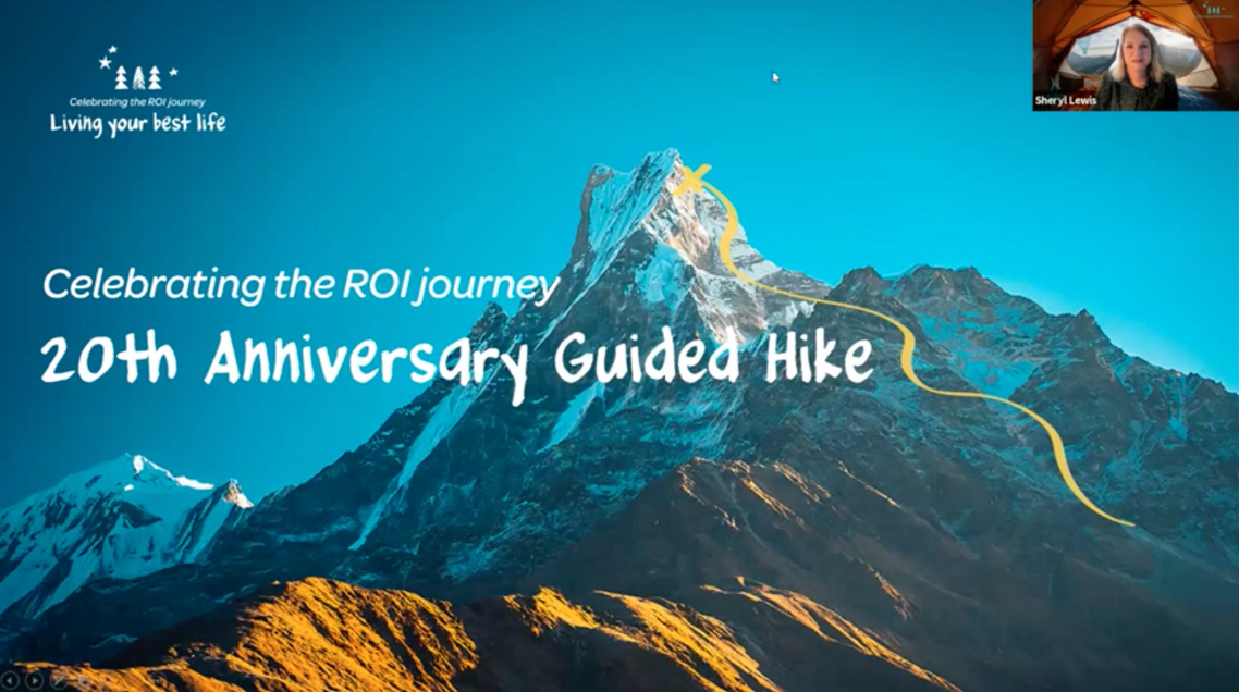 A slide from ROI's 20th Anniversary Guided Hike presentation slide
