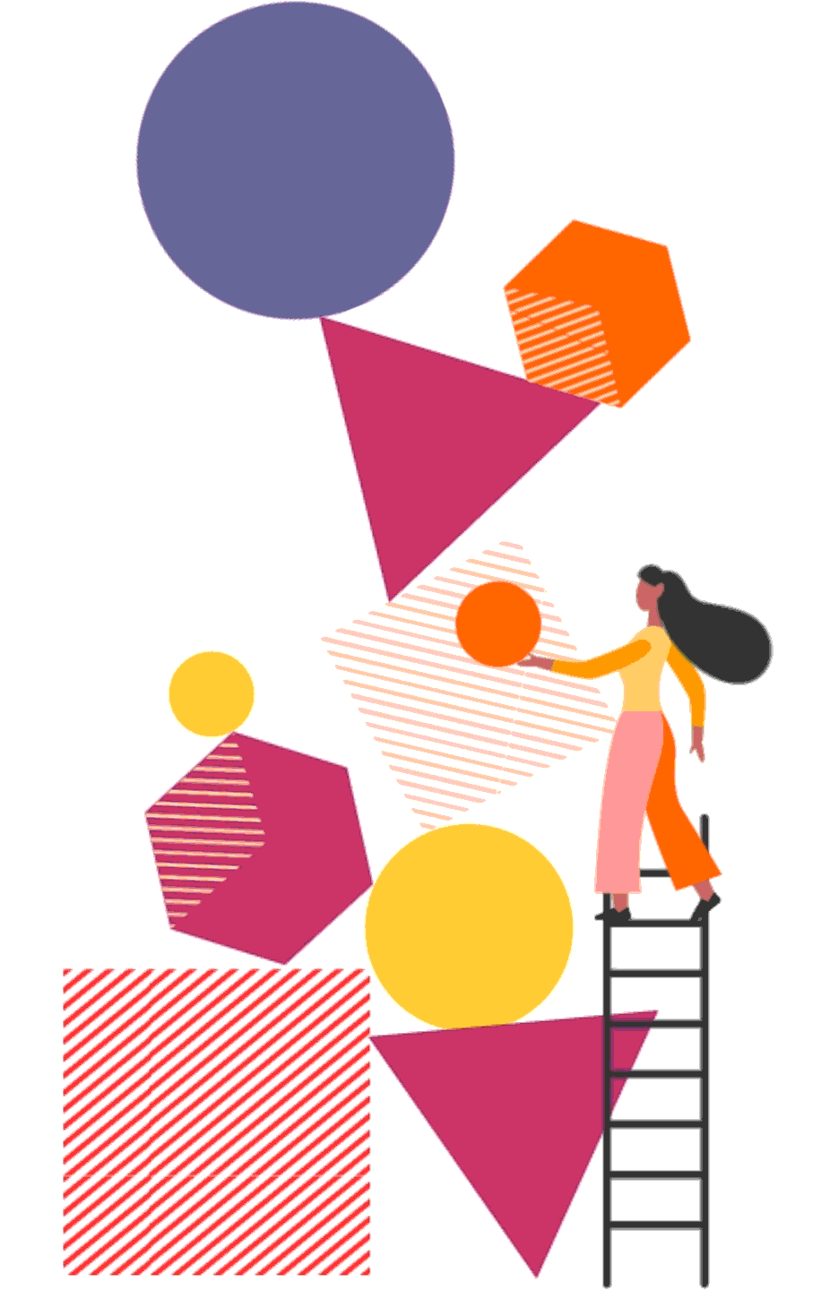 ROI Careers woman climbing ladder illustration