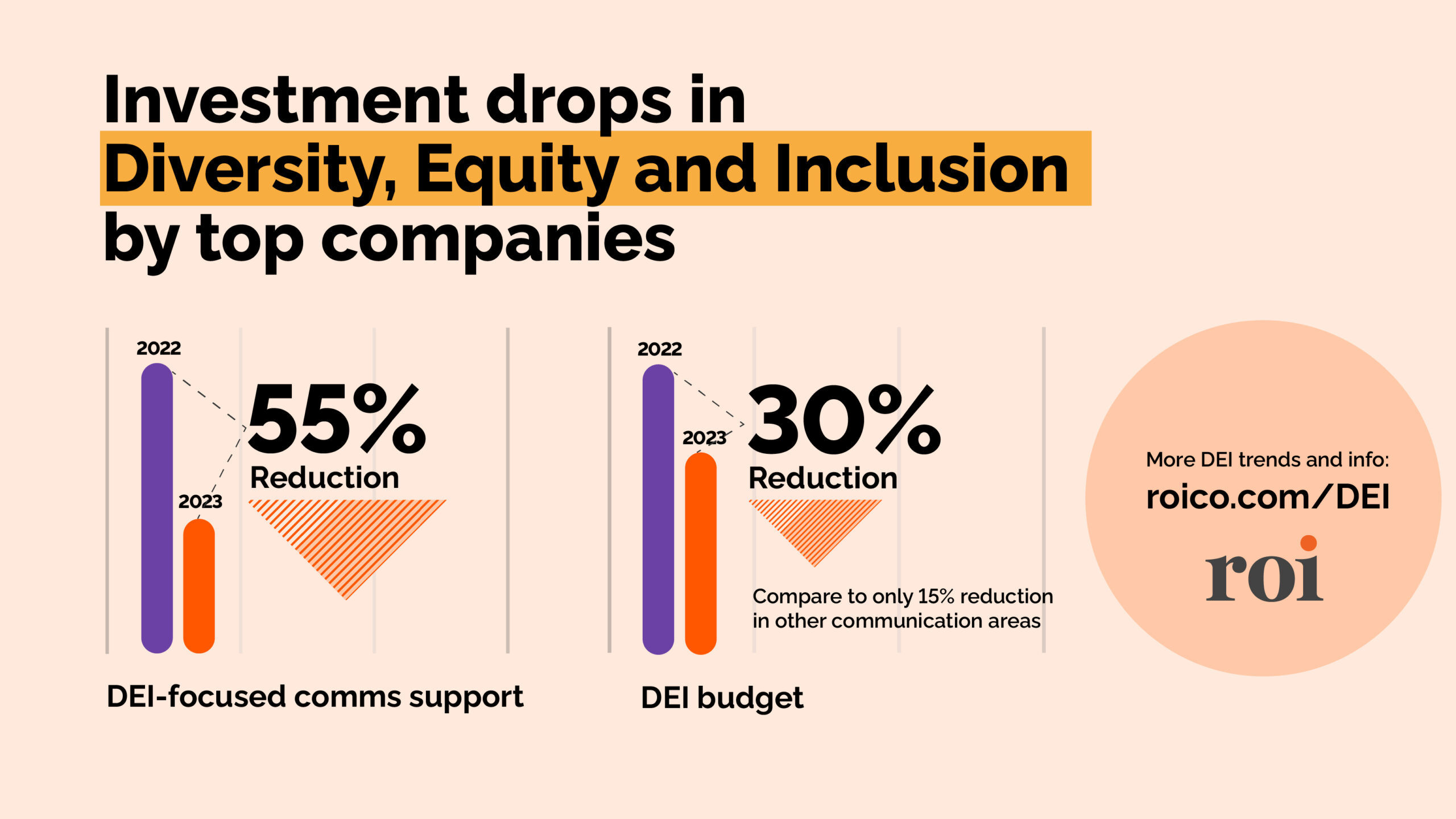 Investment drops in Diversity, Equity and Inclusion by top companies.